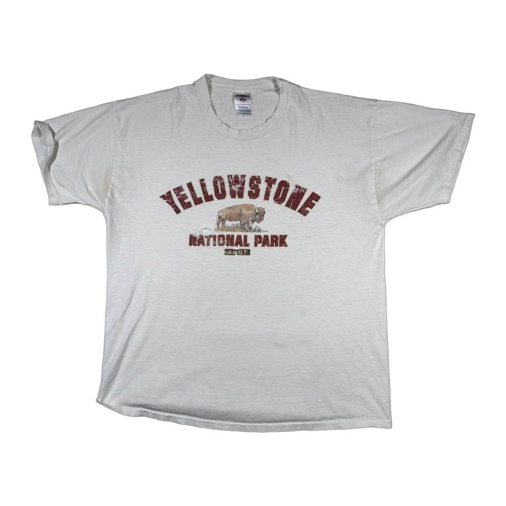 Jerzees‎ Yellowstone National Park Buffalo Graphic T Shirt XL Heavyweight Cotton